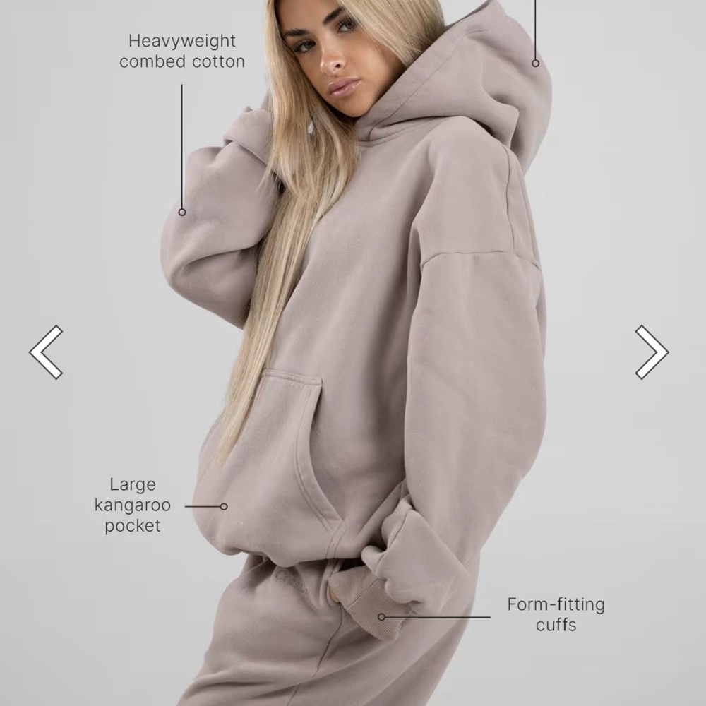 Men’s Oversized Hooded Sweatshirt in bark